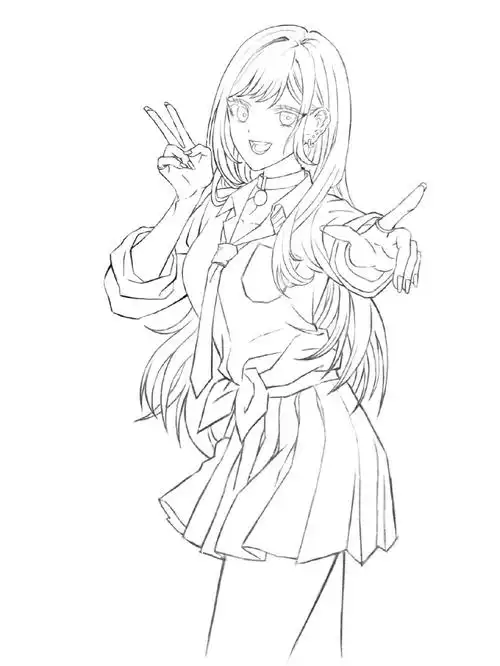 版绘二次元少女头像绘画练习#手绘头像  #画画  #动漫  #绘画  #头像