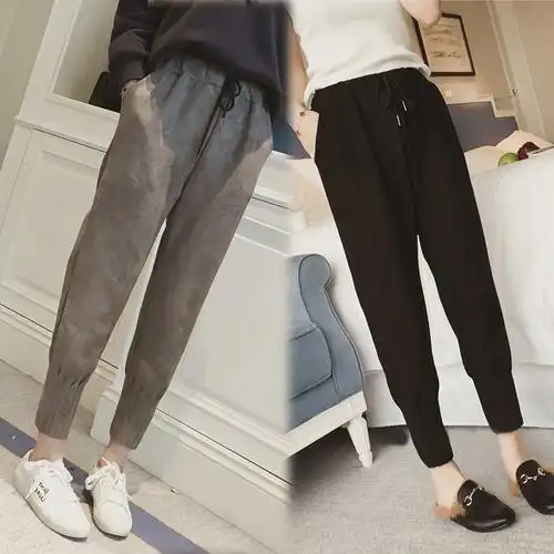 一折胖妹妹萝卜裤女大码潮 胖mm秋冬