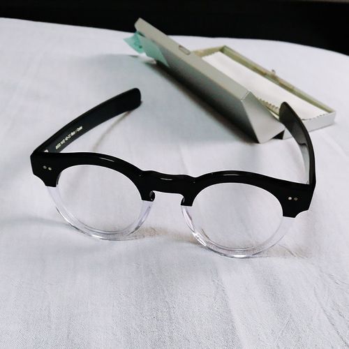 手造意大利进口板材近视半透明直腿眼镜框架男个性小众设计师款式