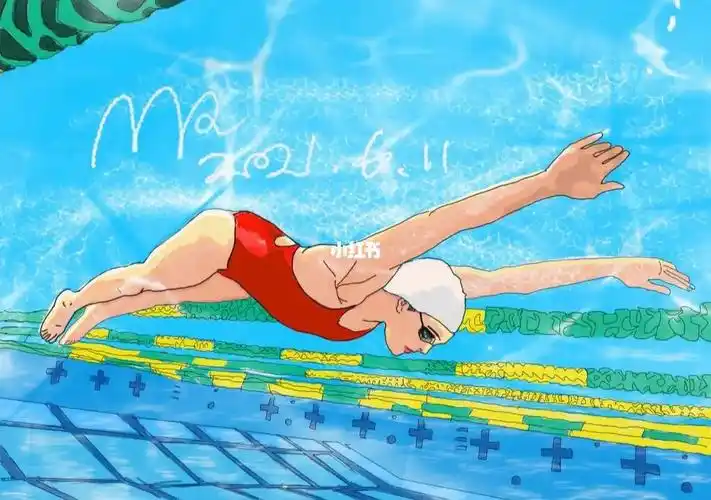 手绘蝶泳