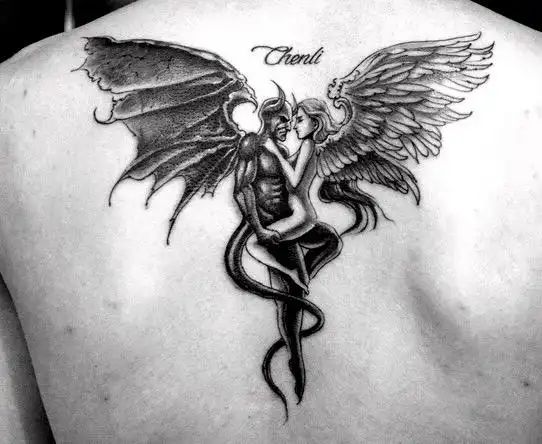 纹恶魔与天使要多少钱啊!在线等,急想纹一个,背上