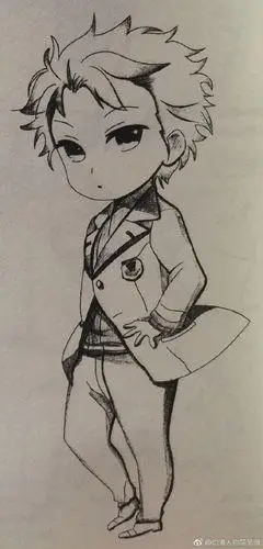 的心呐~那么q版动漫人物萌少女的黑白 头像 男生 简笔画 高冷 二次元