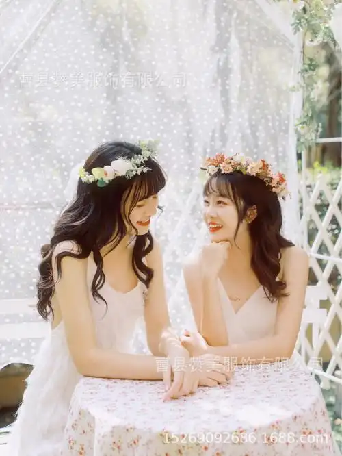 闺蜜装影楼清新森系小白裙复古田园姐妹装艺术照个人写真新款服装