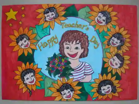 教师节儿童画:饮水思源 难忘师恩