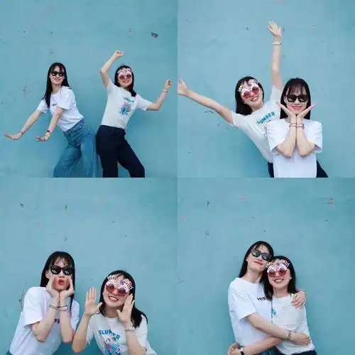 双人毕业照写真姿势蓝组