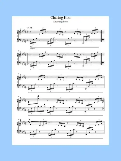 钢琴谱  #溺水小刀  追逐阿航完整版谱子