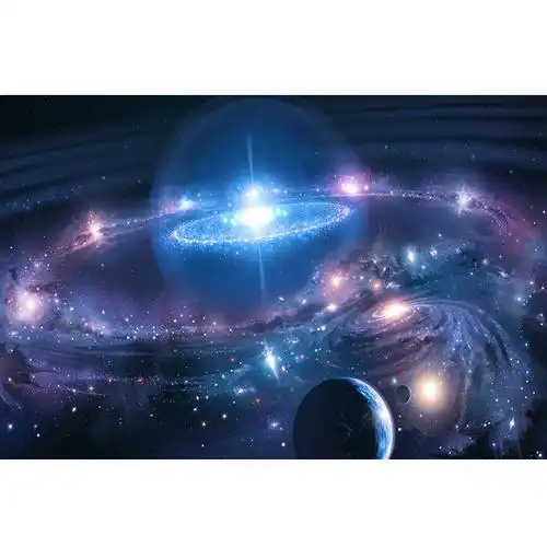 星空海报银河系地球行星科普认知星图宇宙墙贴现代装饰画