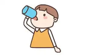 喝水的男孩简笔画