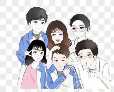 高中多人穿校服合照图片素材