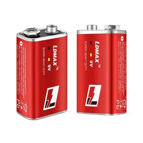 ldmax牌9v层叠式方块碳性锌锰干电池6f22