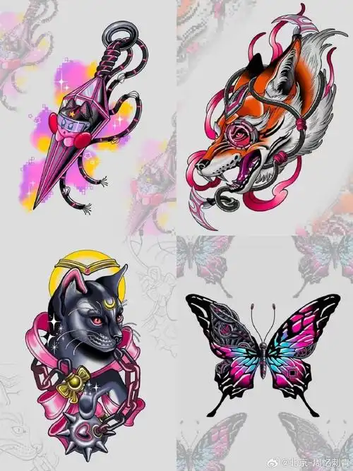 今日纹身图案分享    彩色纹身    #纹身分享##纹身设计##北京纹身店