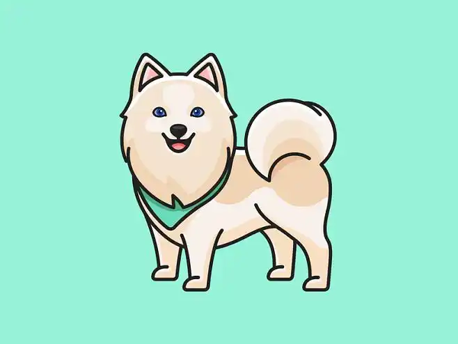 pomsky美丽的品种头像卡通宠物动物微笑快乐友好蓬松可爱可爱字符吉祥