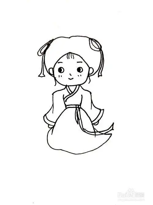简笔画可爱古风女孩画法古时候的小孩简笔画古代人物简笔画图片大全