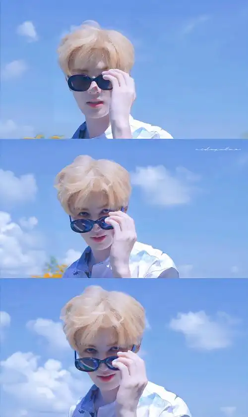 蓝天 皮肤白的跟小天使一样宝贝玩的开心7315壁纸*9@theo-朱正廷