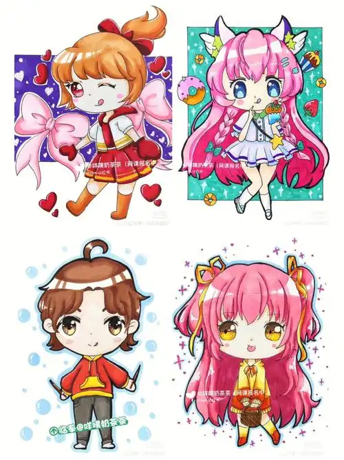 q版动漫女生马克杯绘画手绘漫画