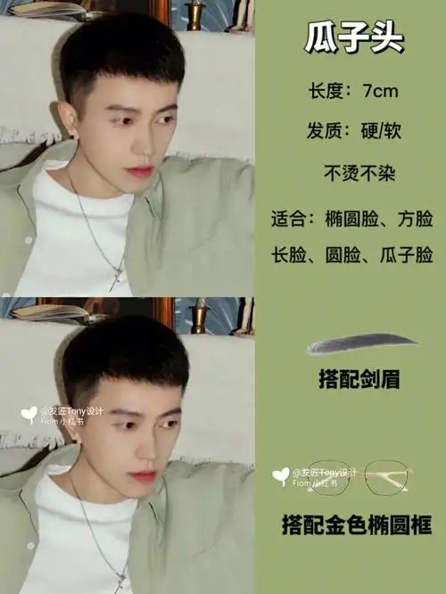 瓜子头男生发型推荐男士发型参考