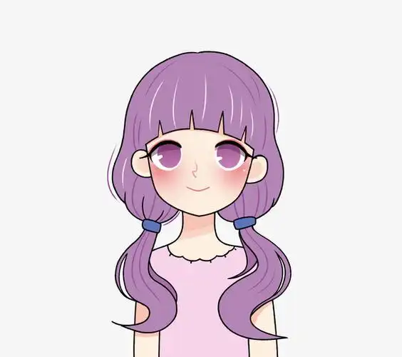 女孩 长发 可爱 动漫 卡通 两个辫子