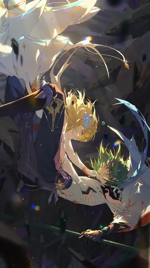 插画搬运cp预警魈荧别走