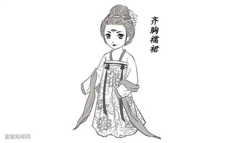 各种古代女士汉服的画法