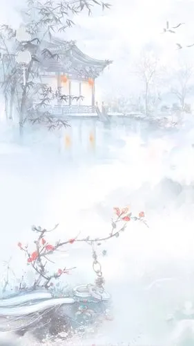 古风 山水画 水墨画 壁纸 背景图 水墨莲花泛涟漪