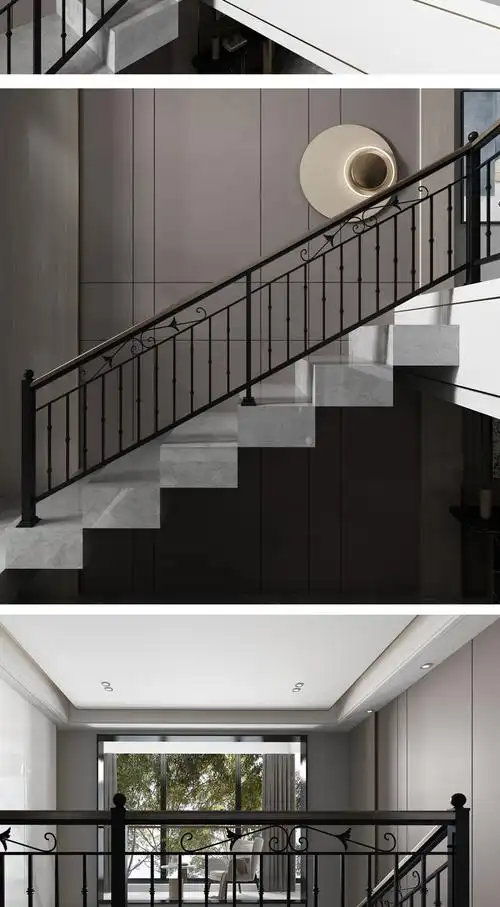 铁艺楼梯扶手防护栏阁楼走廊飘窗阳台简约现代实木围栏杆护手2021新款