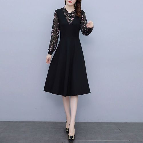 春款女装2021年新款贵夫人连衣裙高端洋气遮肚减龄阔太太妈妈裙子