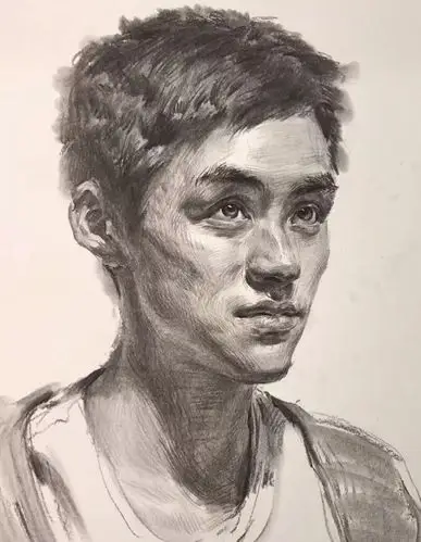 教你在男青年素描头像中清晰的归纳面部体积