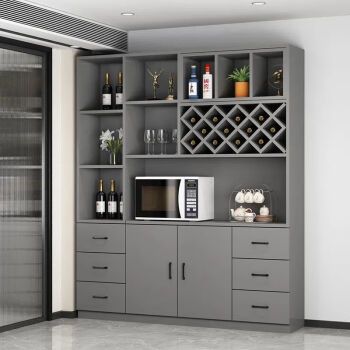 木匠宫艺2023新款酒柜客厅餐边柜一体靠墙柜子简约现代展示柜玻璃门高