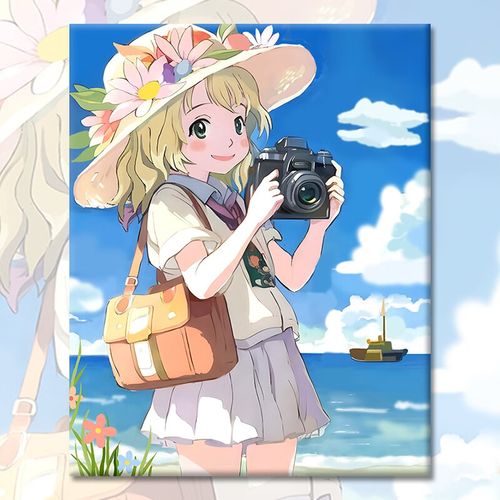 宫崎骏新款数字油画diy卡通动漫手工涂鸦填色填充丙烯手绘油彩画 g308