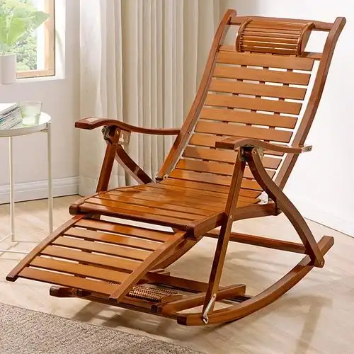 韵美舞灵藤椅摇摇椅躺椅午休折叠藤椅大人老人专用逍遥竹椅子靠背阳台