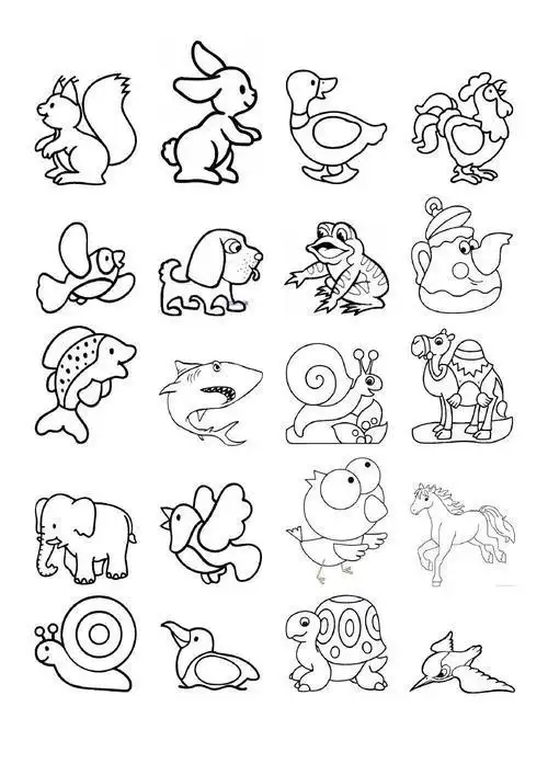 4岁儿童简笔画填充颜色画图 可以打印的动漫卡通图片6岁儿童简笔画