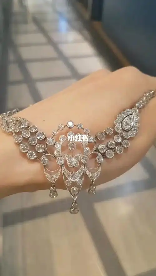 欧洲古董珠宝超精美铂金钻石古董项链