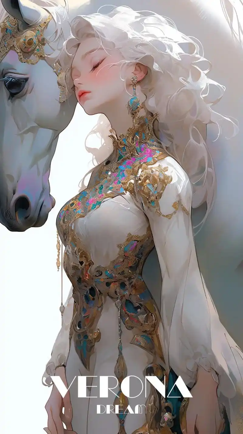 身骑白马的也可以是公主#ai绘画 #二次元 #midjour - 抖音