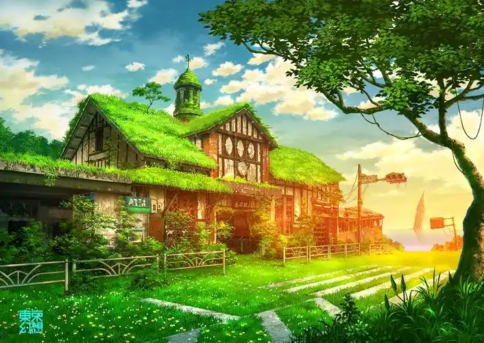 二次元星空城市人物横屏超清风景壁纸(内附500p风景壁纸图包)