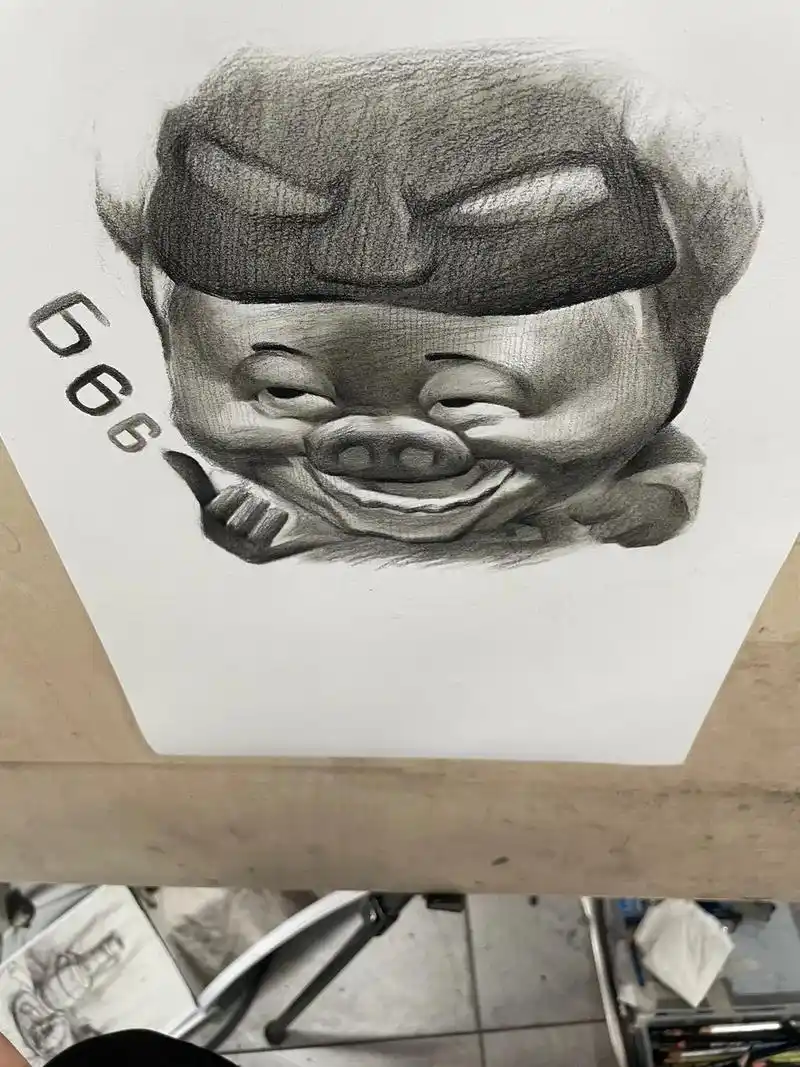 一只猪.你的ggb#猪猪侠 #素描 - 抖音