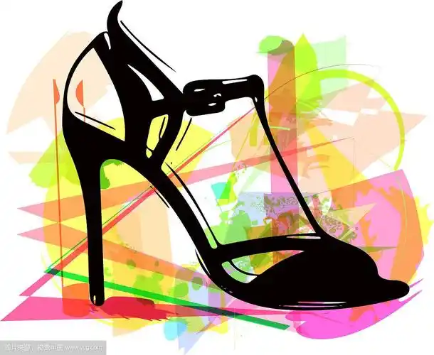高跟鞋女性鞋的抽象图
