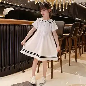 6岁女童新款连衣裙7儿童夏装裙子8学院风时尚娃娃领9小女孩短裙10