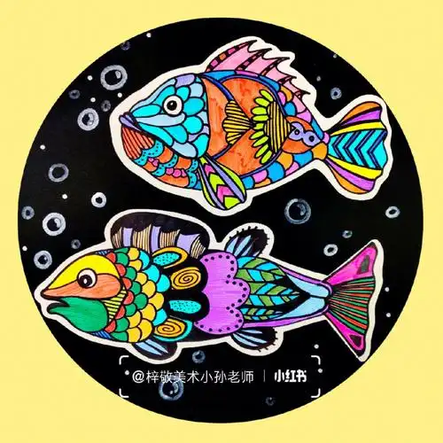 线描▏鱼6岁以上可画