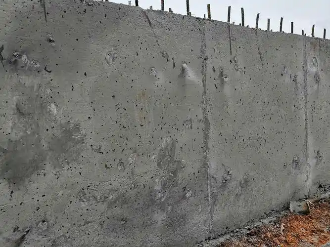 老姚队伍做的挡土墙,混凝土外观极差.