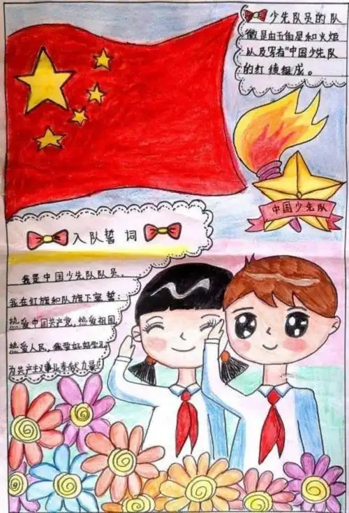 小学生全面发展的手抄报小学生手抄报红色卡通中国少年先锋队手抄报