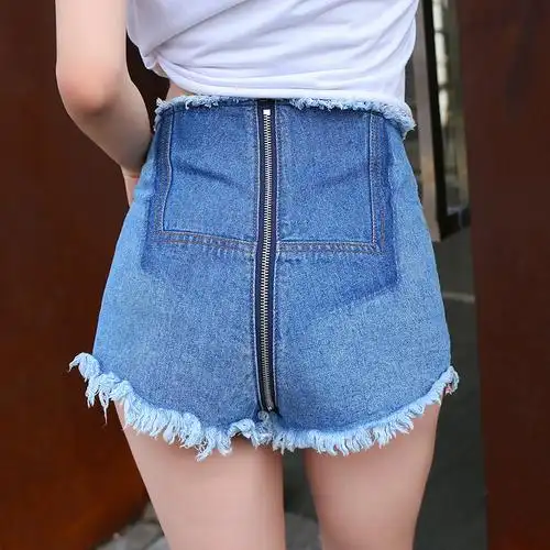 拉链开裆短裤ds裤女中间臀部户外免脱牛仔裤牛仔裤