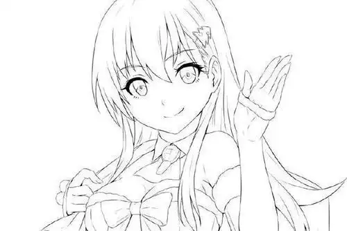 动漫人物简笔画临摹素材