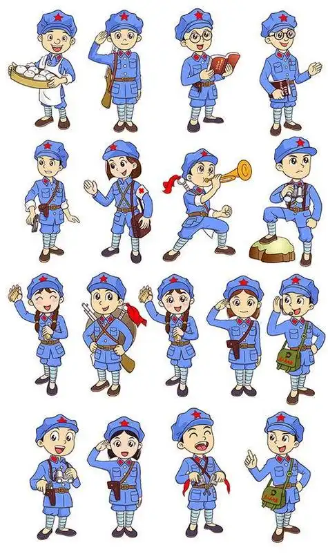 儿童简笔画红军小战士