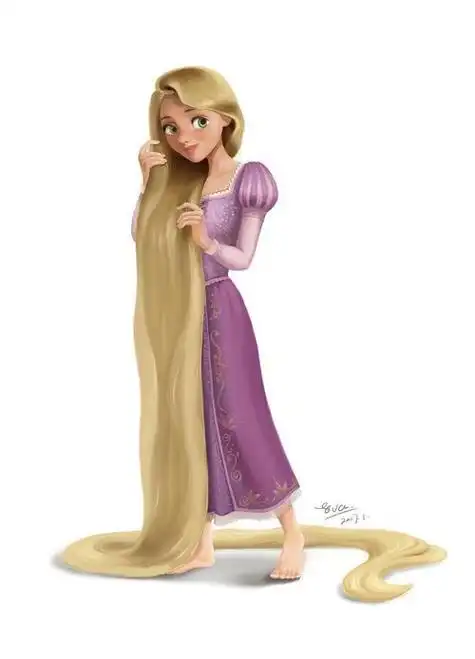 长发公主儿童简笔画涂颜色的