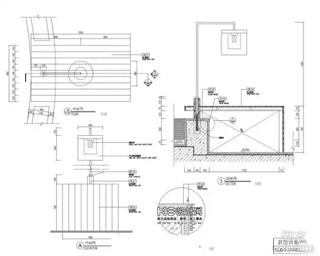 酒店自助餐厅台节点详图施工图下载