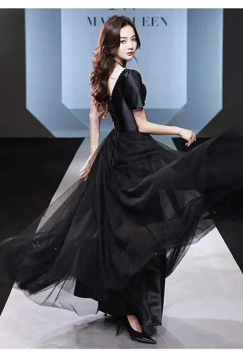 商品描述腰型中腰裙长中长款袖长短袖婚纱礼服款式方领流行元素拉链