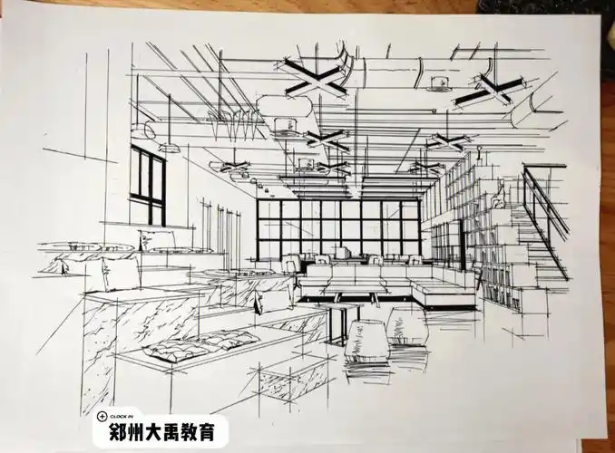 室内手绘效果图线稿