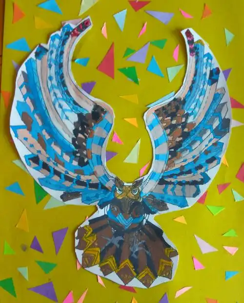 水粉 装饰画 拼贴 线描