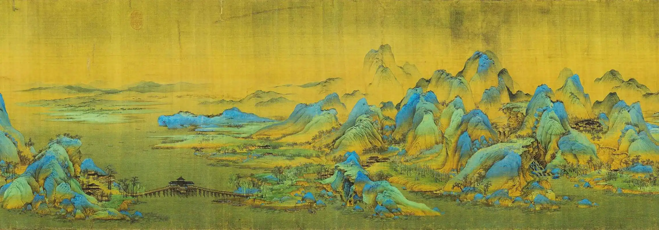 千里江山图 〔北宋〕王希孟 1113年 北京故宫博物院 画作全长1191.