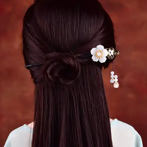 简约气质古风发簪女缠花汉头饰木簪盘发挽发发饰